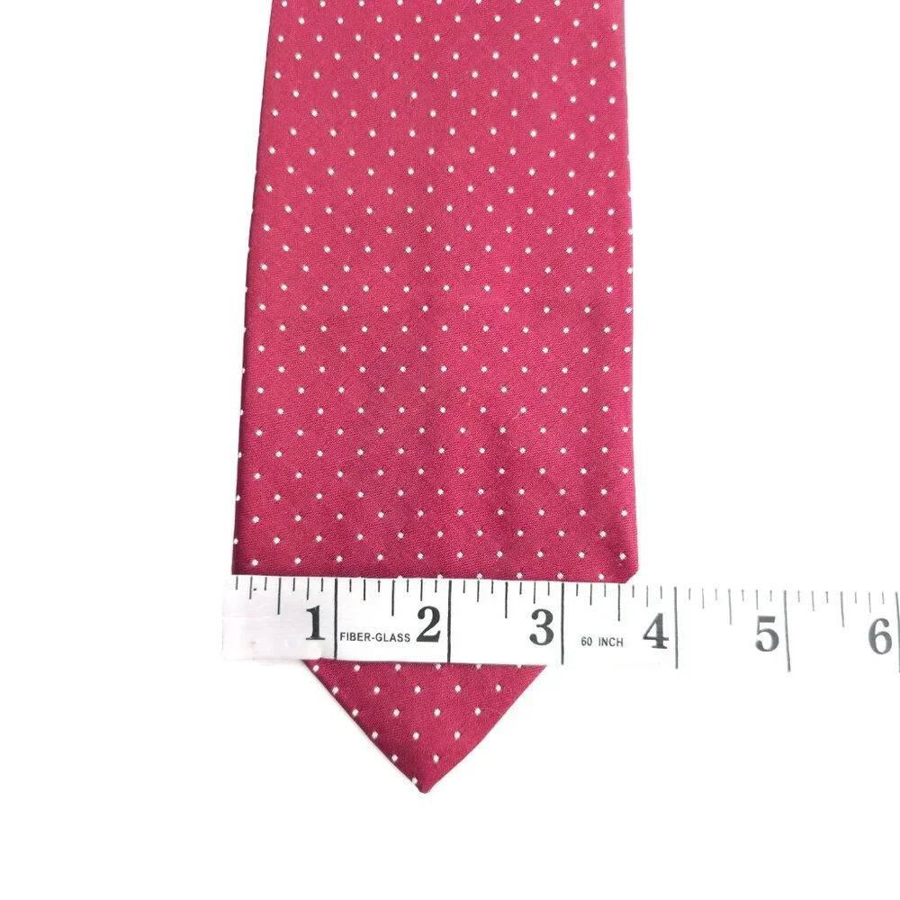 7th avenue Men Necktie Pin Dots Silk Blend Color Red Size 57x3.5 - NWOT